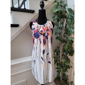 Isabella Sinclair Dress Size 2 White Floral Sleeveless Summer Casual